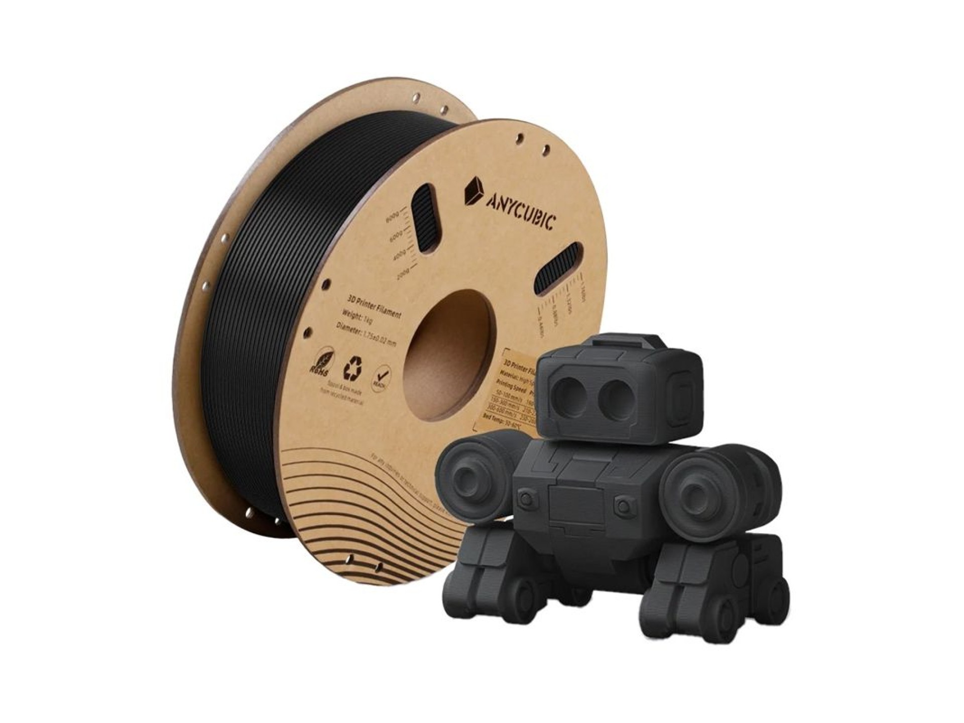Filamento PLA de alta velocidade Anycubic 1 kg (preto)