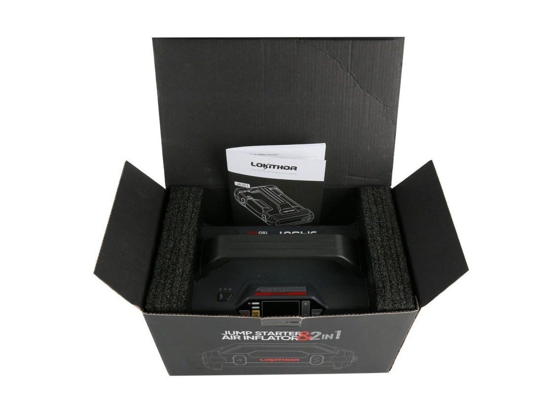 Lokithor JA301 Jump Starter / Booster 2000A + Powerbank 20000mAh + Compressor + Lanterna - Dispositi