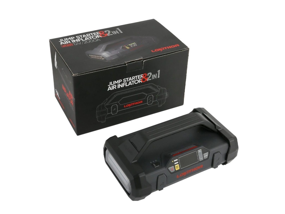 Lokithor JA301 Jump Starter / Booster 2000A + Powerbank 20000mAh + Compressor + Lanterna - Dispositi
