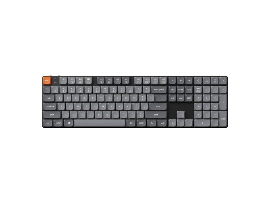 Teclado mec�nico inal�mbrico Keychron K5 Max LED, perfil bajo, interruptor marr�n (negro) [K5M-A3].
