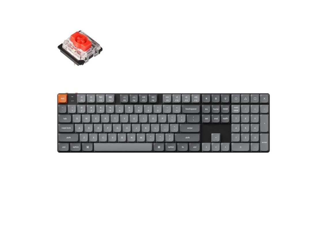 Teclado inal�mbrico de perfil bajo Keychron K5 Max RGB con interruptor rojo (negro) [K5M-H1].