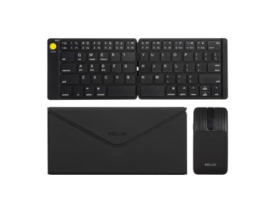 Conjunto de teclado inal�mbrico plegable Delux KF10 y rat�n MF10PR