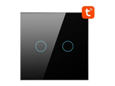 Smart Light Switch ZigBee Avatto LZTS02-EU-B2 2 Way No Neutral TUYA (black)