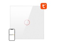 Interruptor de luz inteligente ZigBee Avatto LZTS02-EU-W1, 1 via, sem neutro, TUYA (branco)