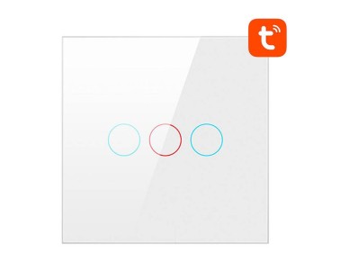 Smart Light Switch ZigBee Avatto LZTS02-EU-W3 3 Way No Neutral TUYA (white)