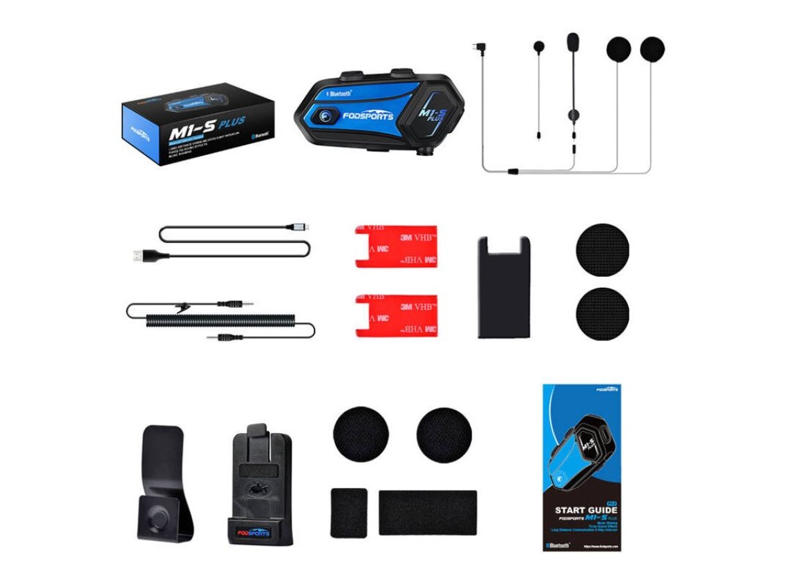 Intercomunicador para motocicleta Fodsports M1-S Plus (preto)