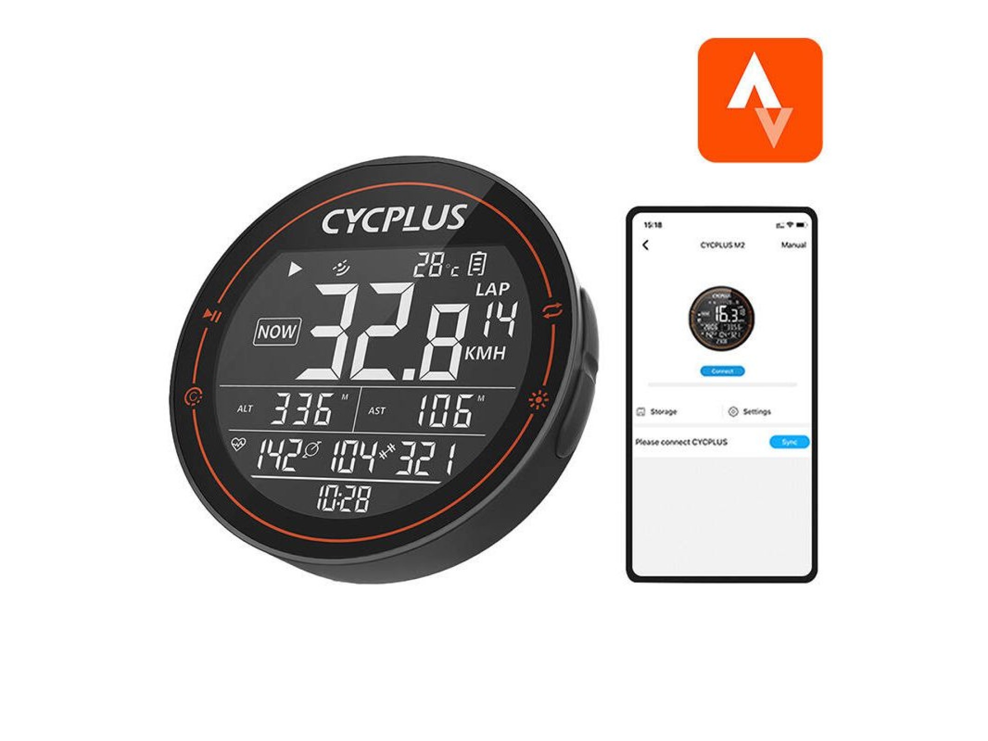 Computador de bicicleta Cycplus M2 - compatível com Strava, Trainingpeaks etc.