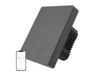 Interruptor de pared inteligente WiFi SONOFF M5-3C-80 (3 canales, para marco, grafito)