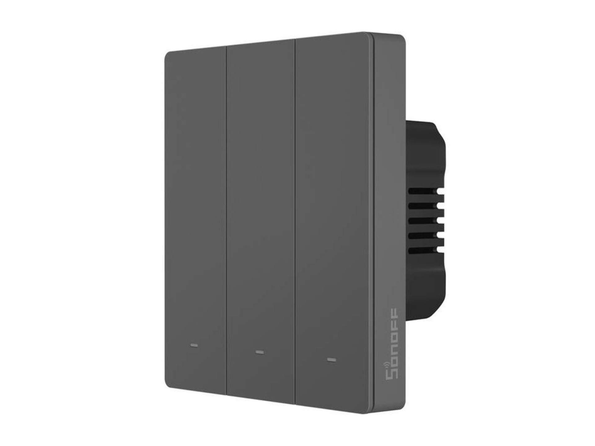 Interruptor de pared inteligente WiFi SONOFF M5-3C-80 (3 canales, para marco, grafito)