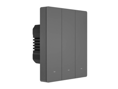 Interruptor de pared inteligente WiFi SONOFF M5-3C-80 (3 canales, para marco, grafito)