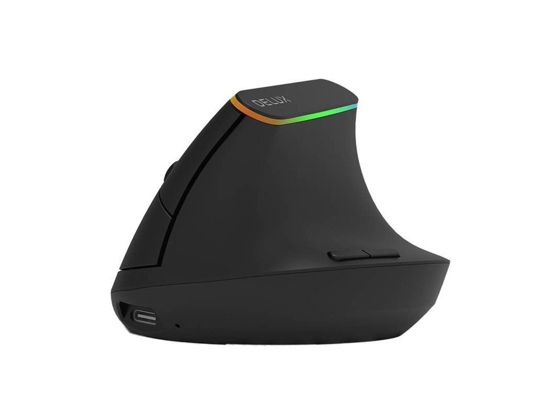 Mouse vertical sem fio Delux M618DB BT4.0 + 2,4 GHz 4000 DPI RGB