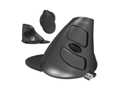 Mouse vertical sem fio +2,4 G Delux M618G DB
