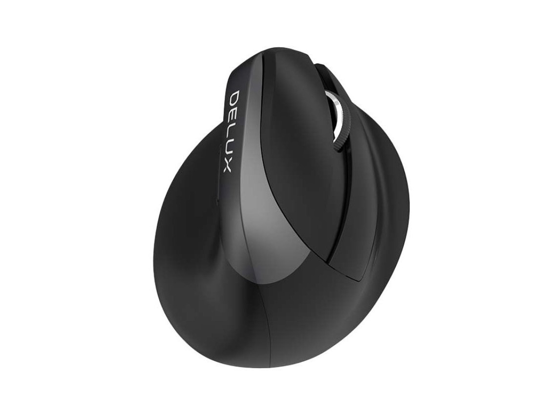 Wireless Vertical Mouse Delux M618Mini BT+2.4G RGB 4000DPI (Iron Gray)