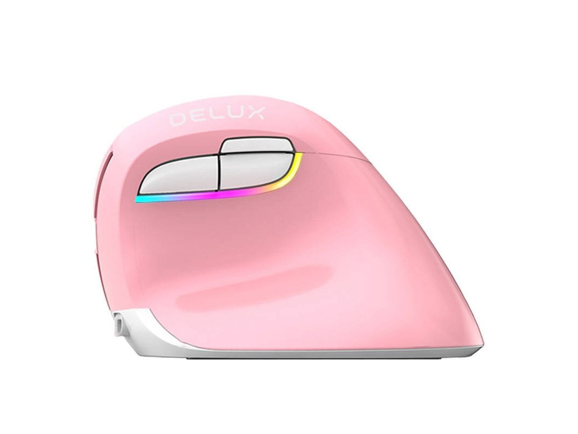 Ratón vertical inalámbrico Delux M618Mini DB BT+2.4G 2400DPI (rosa)