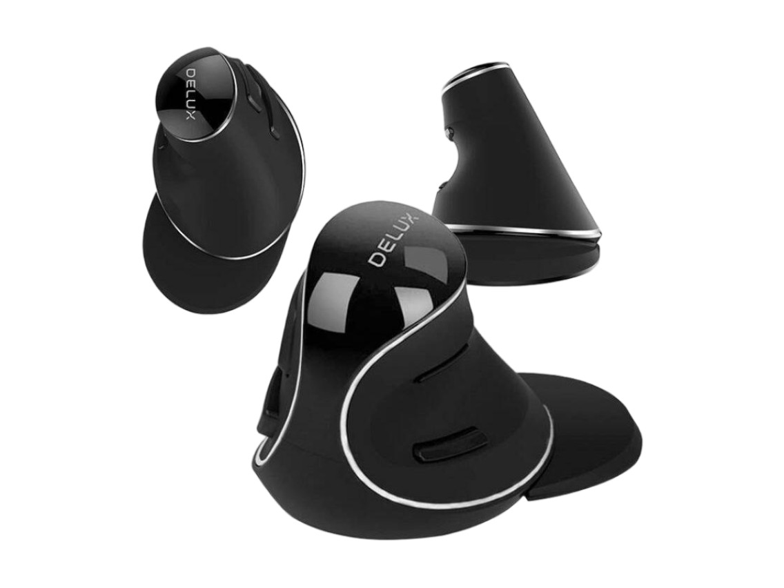 Ratón vertical inalámbrico Delux M618PD BT+2.4G 4200DPI