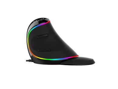 Mouse vertical com fio Delux M618Plus 4000DPI RGB