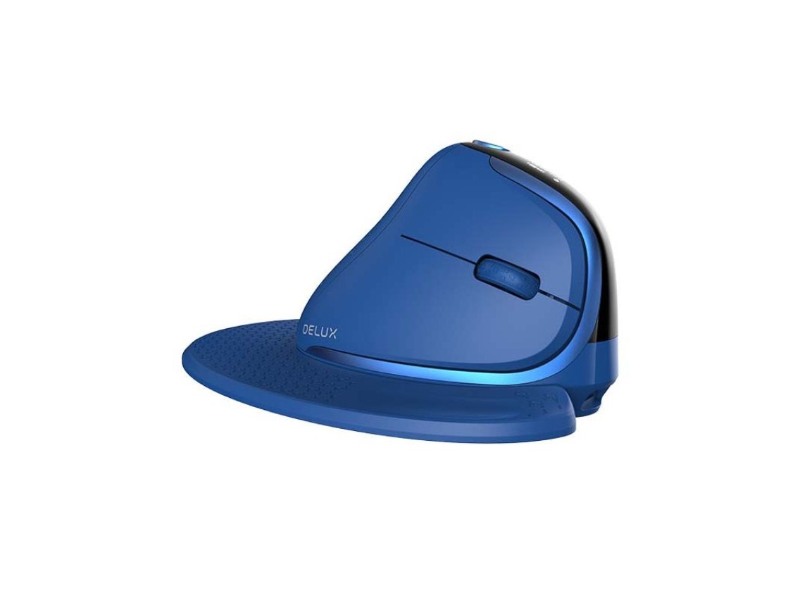 Bezprzewodowa mysz pionowa Delux M618XSD BT+2.4G RGB (niebieska)