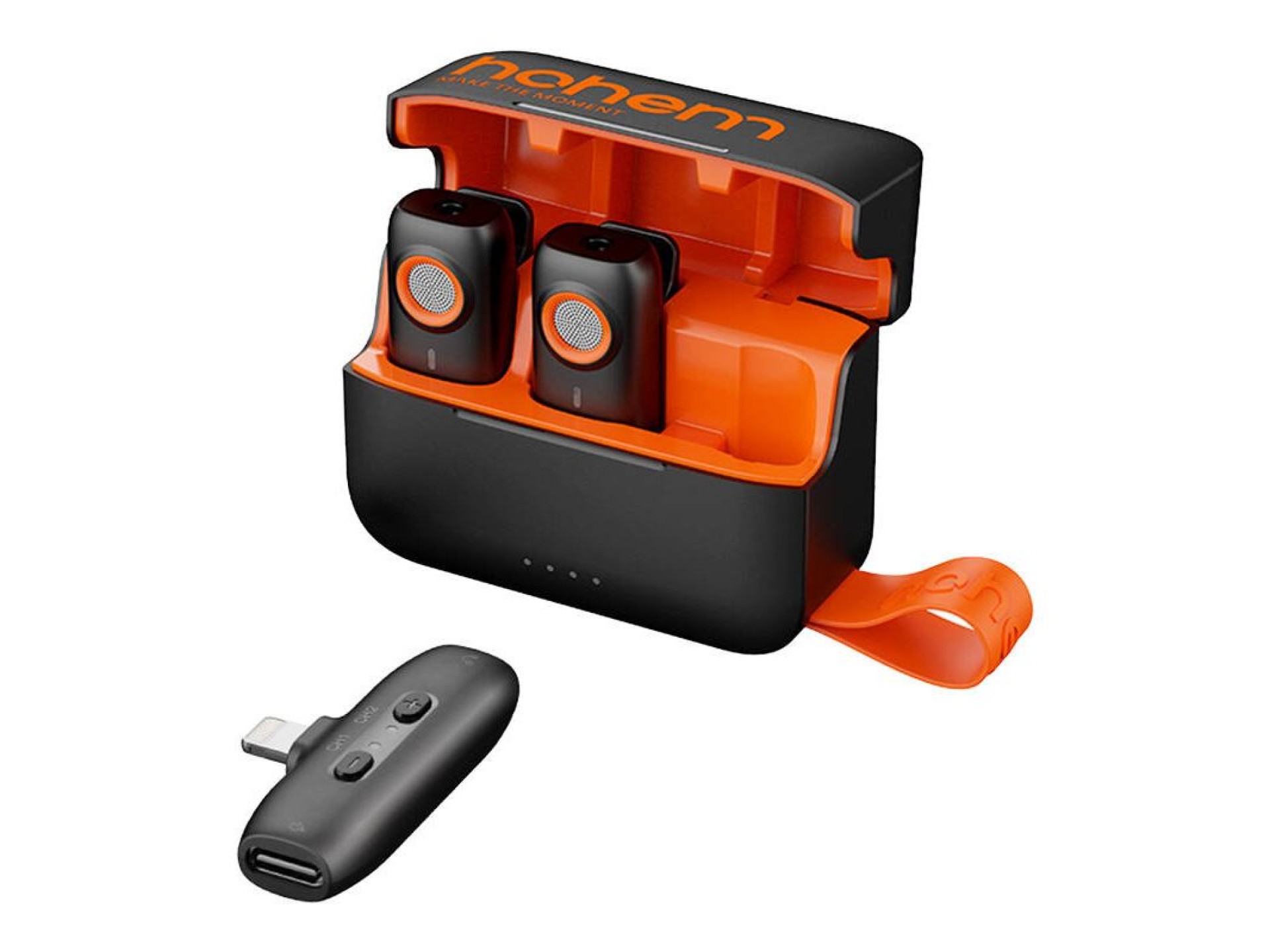 Microfone Hohem (2TX + 1RX + estojo de carregamento)