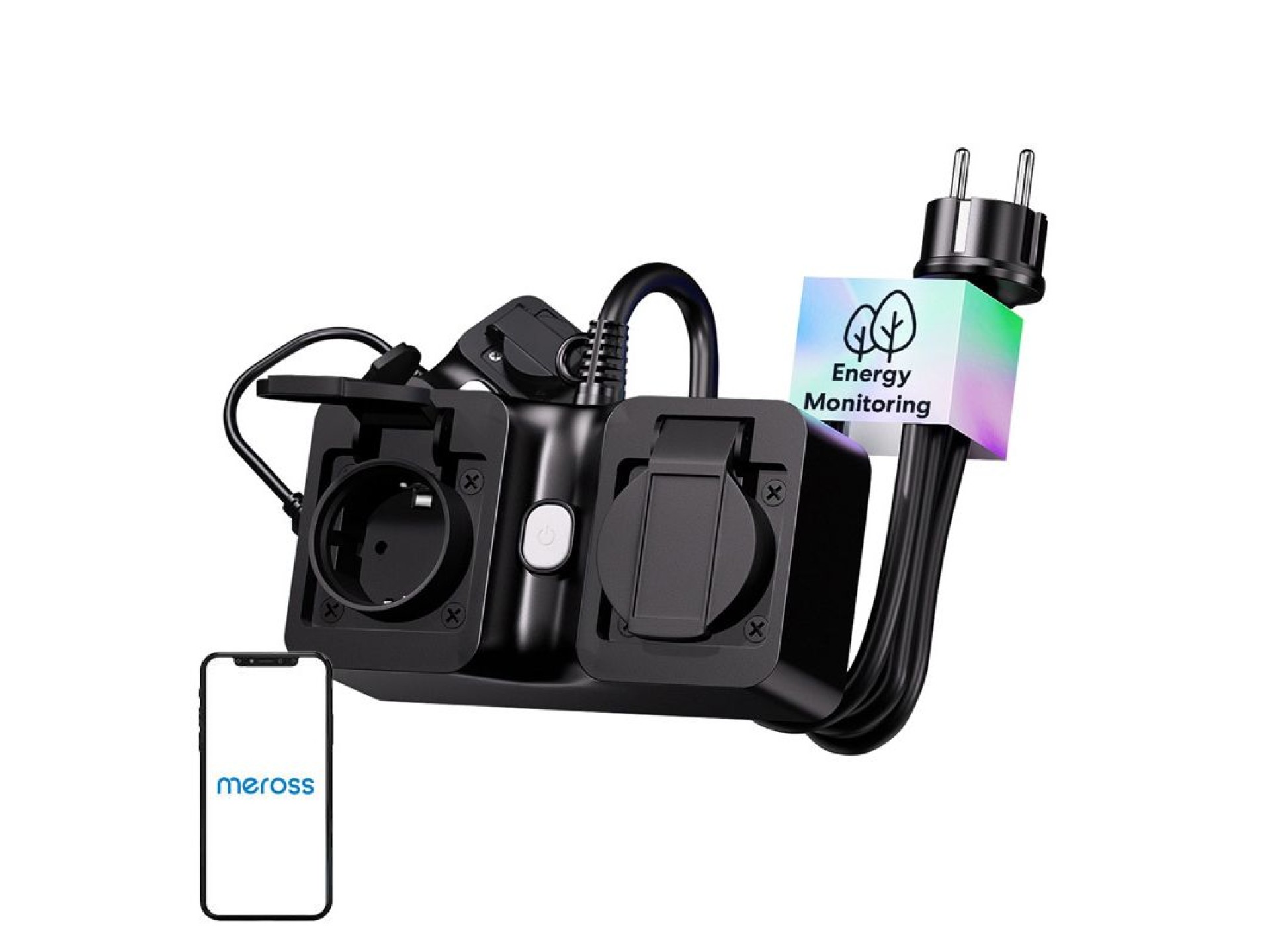 Regleta inteligente WiFi Meross MOP320MA-EU, para exteriores, IP44 (Matter)