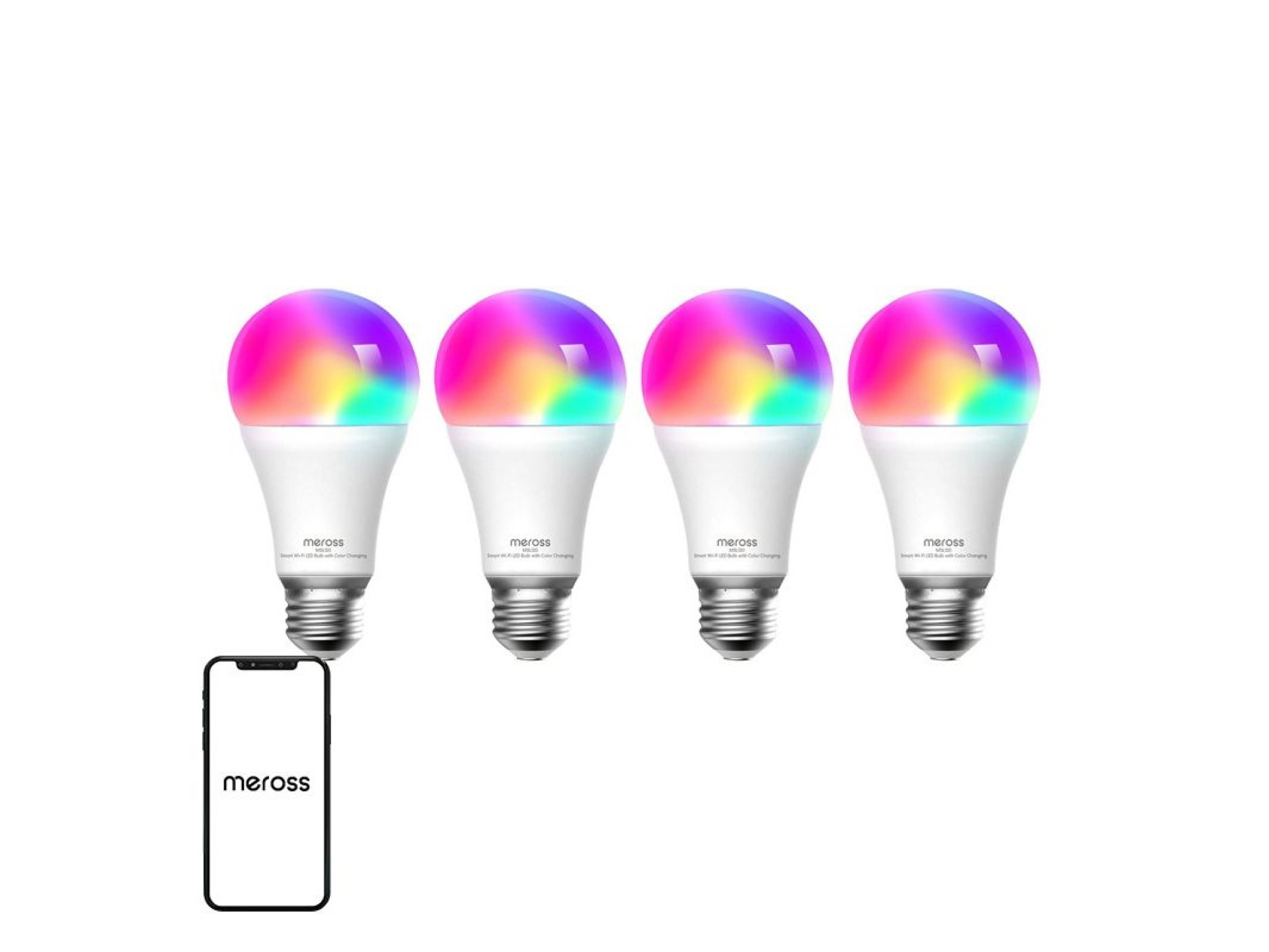 Lâmpada LED inteligente Meross MSL120 WiFi (HomeKit) (pacote com quatro)