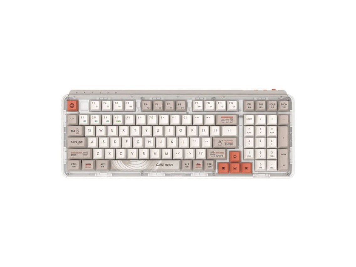 Teclado sem fio Z980 ProMax MIIIW 2.4G (café)