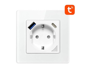 Tomada de parede inteligente WiFi Avatto N-WOT10-USB-W TUYA USB USB-C (branca) Tomada de parede inteligente WiFi Avatto N-WOT10-USB-W TUYA USB USB-C (branca)
