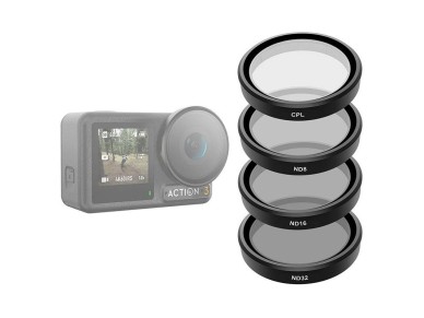 Set of 4 TELESIN CPL/ND8/ND16/ND32 filters for DJI Osmo Action 3 / 4 / 5 Set of 4 TELESIN CPL/ND8/ND16/ND32 filters for DJI Osmo Action 3 / 4 / 5