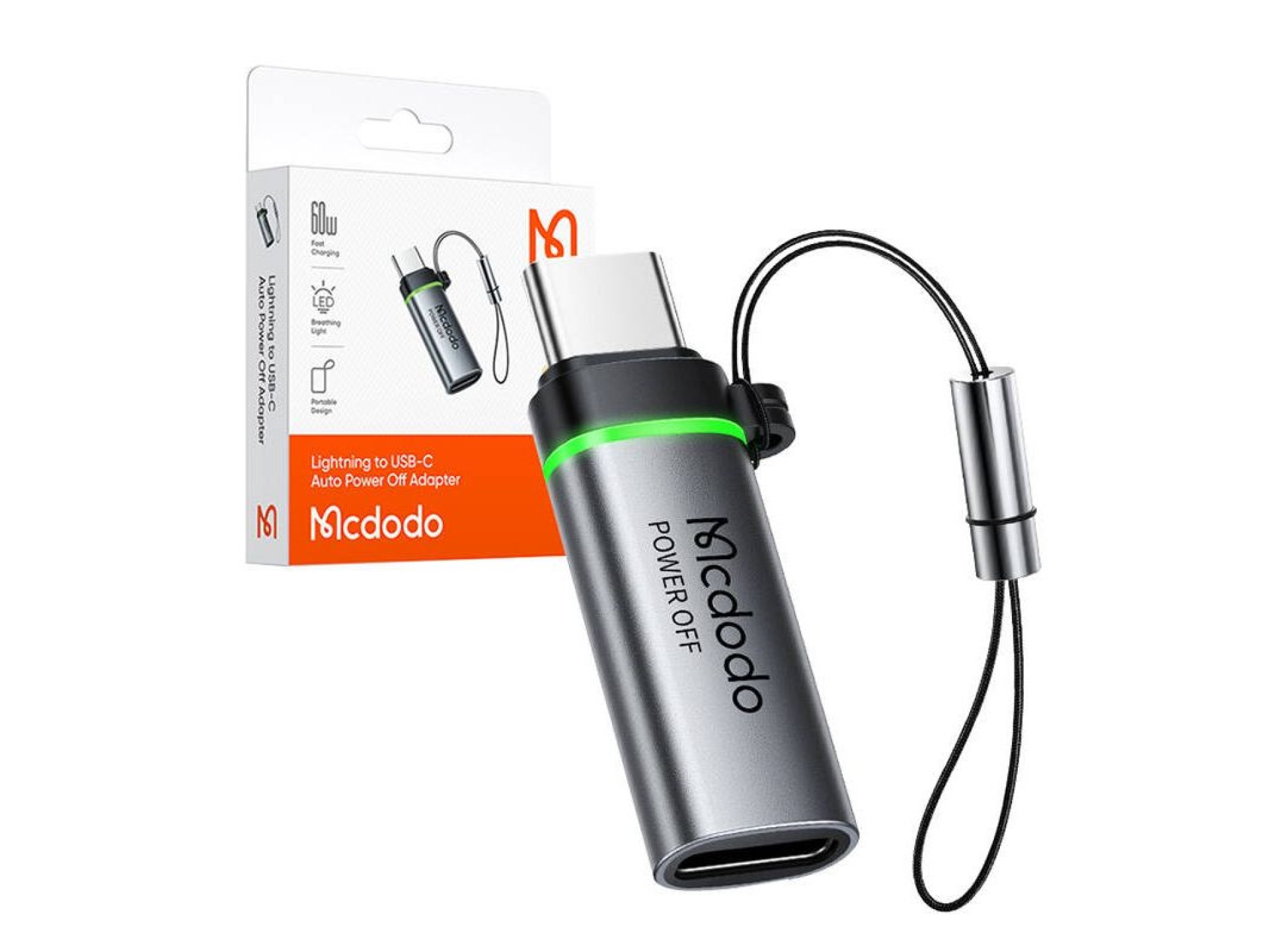 Adaptador Lightning a USB-C Mcdodo OT-6010, apagado automático