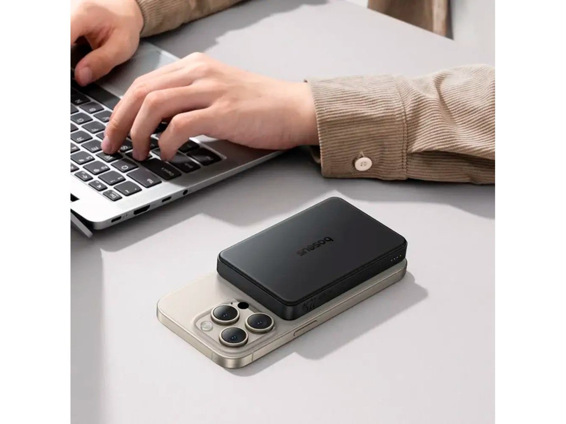 Baseus Airpow Qi2 Magnetic Power Bank 10000mAh 22.5W with cable cosmic black