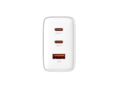 Cargador de pared Baseus Cube Pro PD 65W 2x USB-C 1x USB blanco