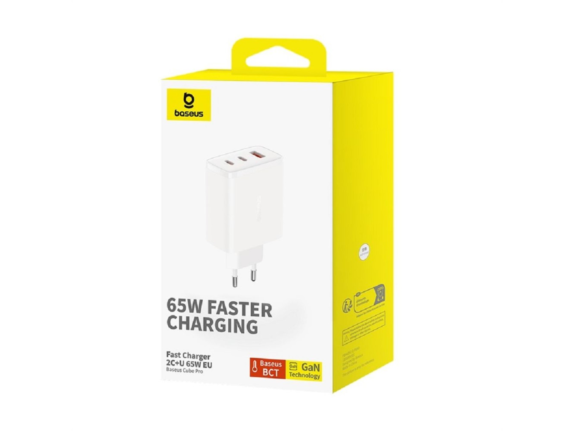 Cargador de pared Baseus Cube Pro PD 65W 2x USB-C 1x USB blanco