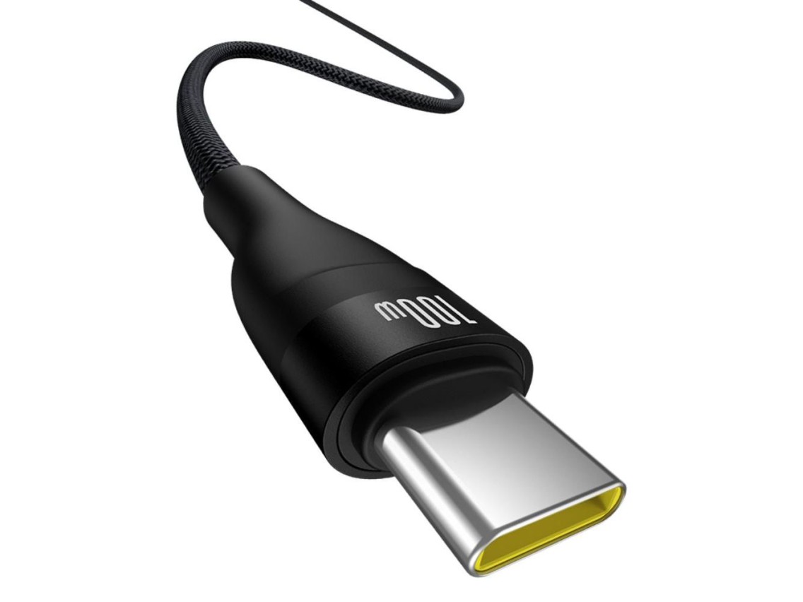 Cabo de carregamento Baseus Flash 2 USB para USB-C 100 W 1 m Cluster Preto