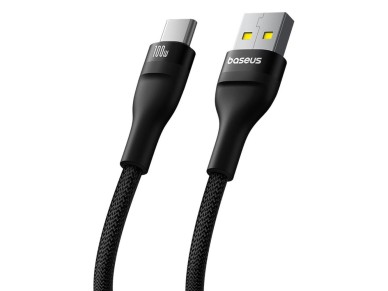 Cable de carga Baseus Flash 2 USB a USB-C 100 W, 1 m, color negro