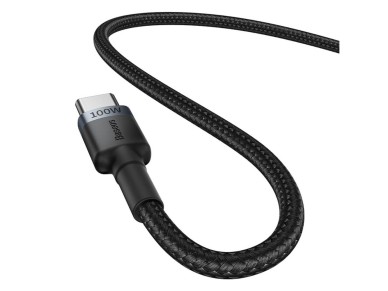 Cable de carga Baseus Cafule USB-C a USB-C 100 W, 2 m, 2 unidades, rojo, negro y gris.