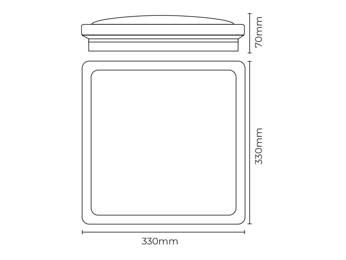 Candeeiro de superf�cie quadrado led efeito madeira 18 w 6500 k 1820 lm 33 x 33 x 7 cm