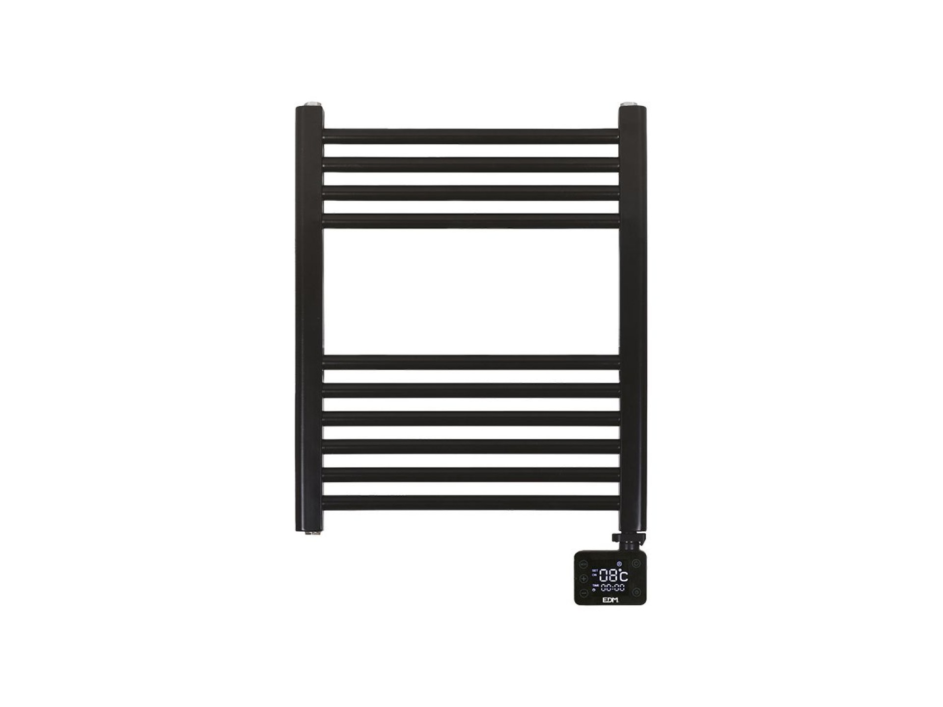 Radiador / toallero eléctrico 400 w con temporizador negro