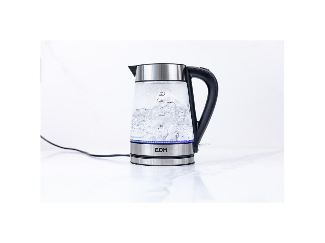 Glass water kettle 1.7 liters 1850 - 2200w edm