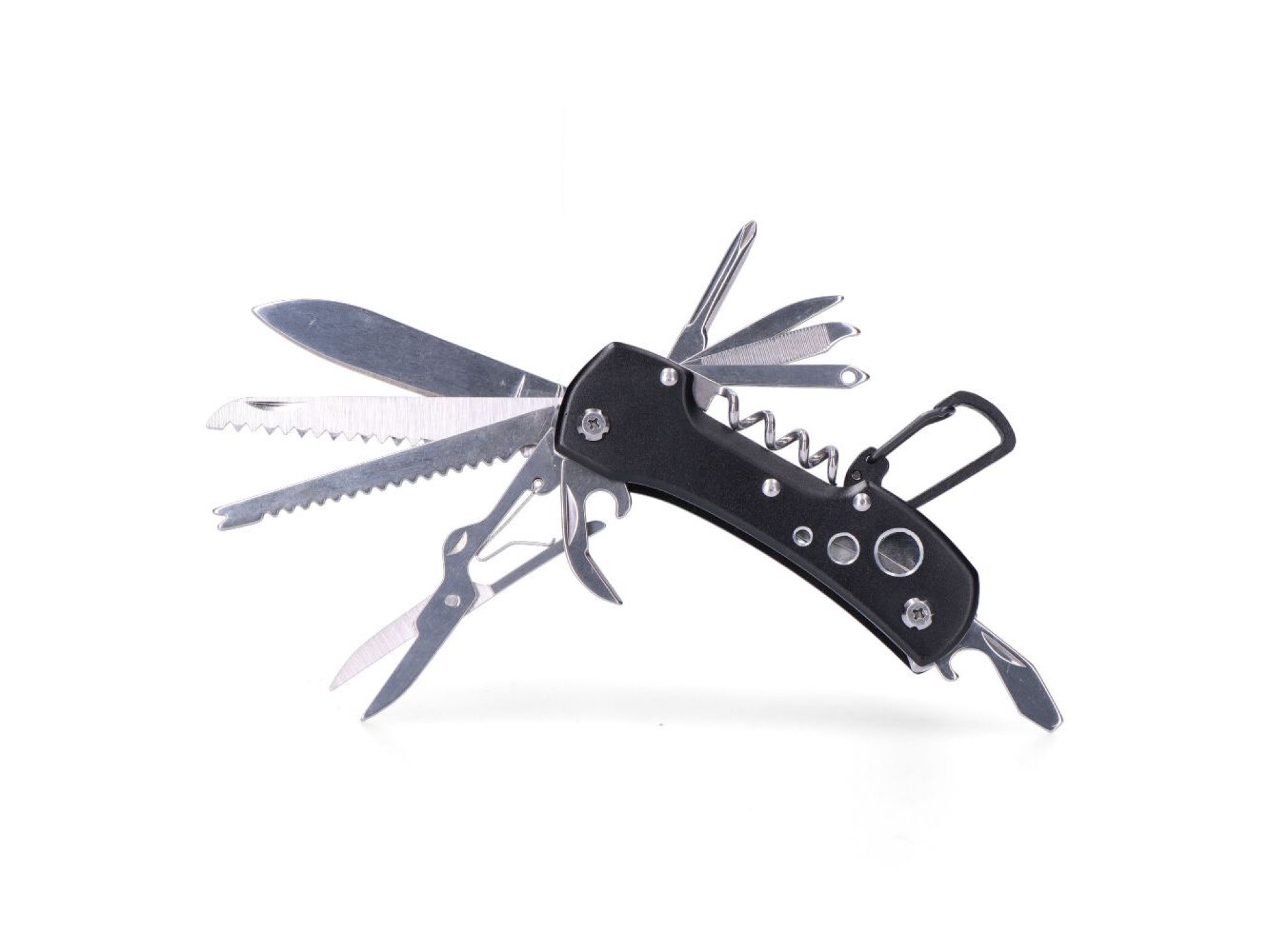 Multi-tool with carabiner black model, serie kilimanjaro