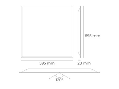 Panel led, 40 w, 3cct (3000-4000-6500 k), 4800 lm, 595 x 595 x 28 mm