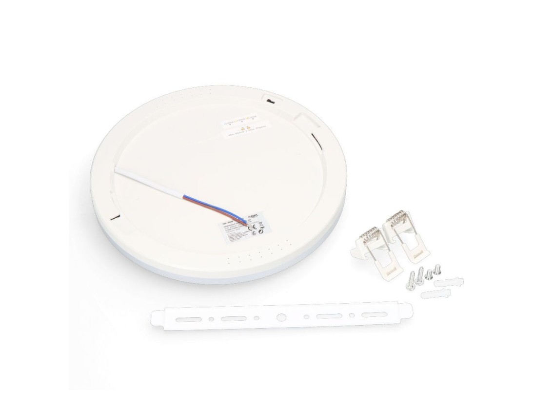 Adjustable led surface/recessed downlight 20 w 2050 lm, chrome frame, 3cct, ø22.5 cm