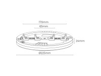 Adjustable led surface/recessed downlight 20 w 2050 lm, chrome frame, 3cct, �22.5 cm