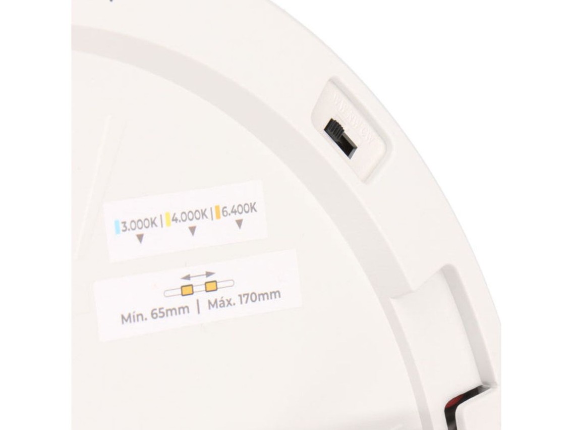 Adjustable led surface/recessed downlight 20 w 2050 lm, chrome frame, 3cct, ø22.5 cm