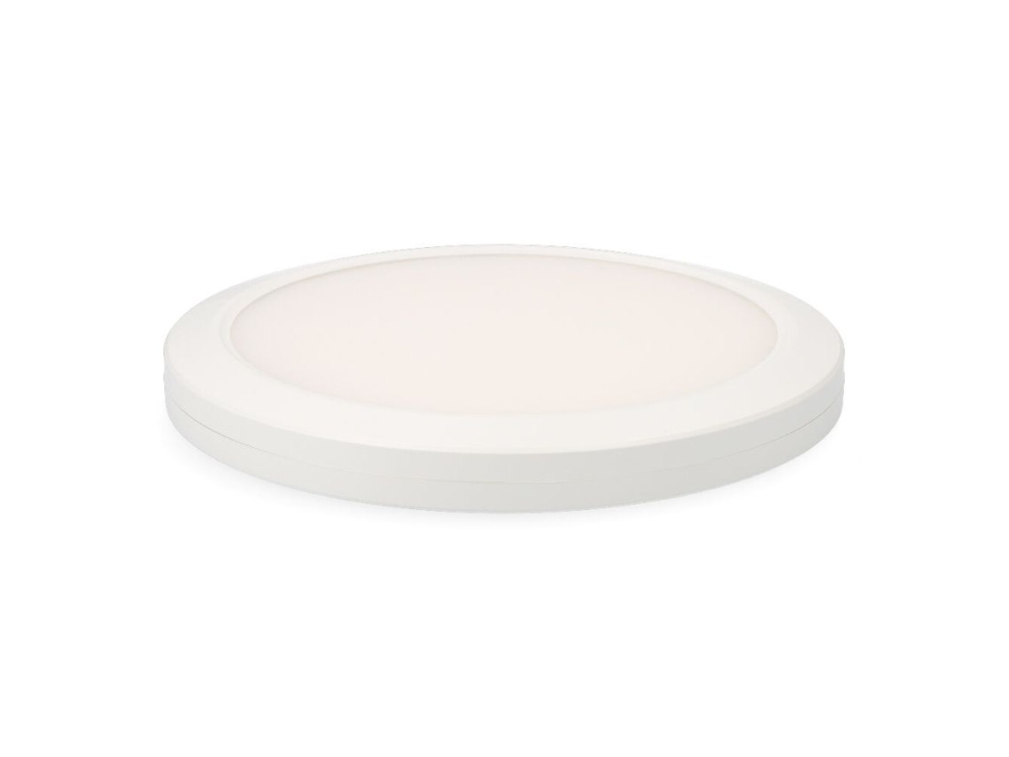 Downlight ajustável led superfície/embutir 20 w 2050 lm, moldura branca, 3cct, ø22,5 cm