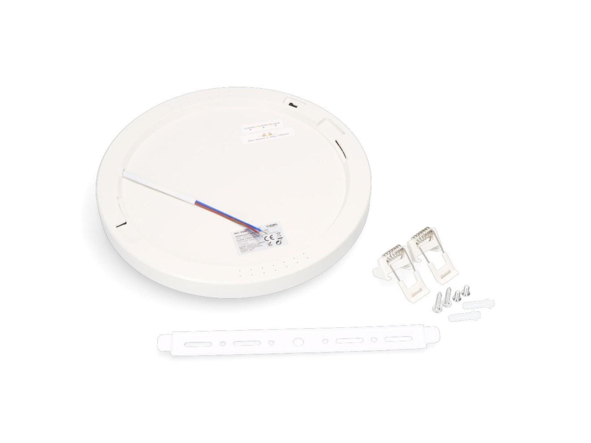 Downlight ajustável led superfície/embutir 20 w 2050 lm, moldura branca, 3cct, ø22,5 cm