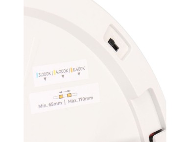 Adjustable led surface/recessed downlight 20 w 2050 lm, white frame, 3cct, ø22.5 cm Adjustable led surface/recessed downlight 20 w 2050 lm, white frame, 3cct, ø22.5 cm