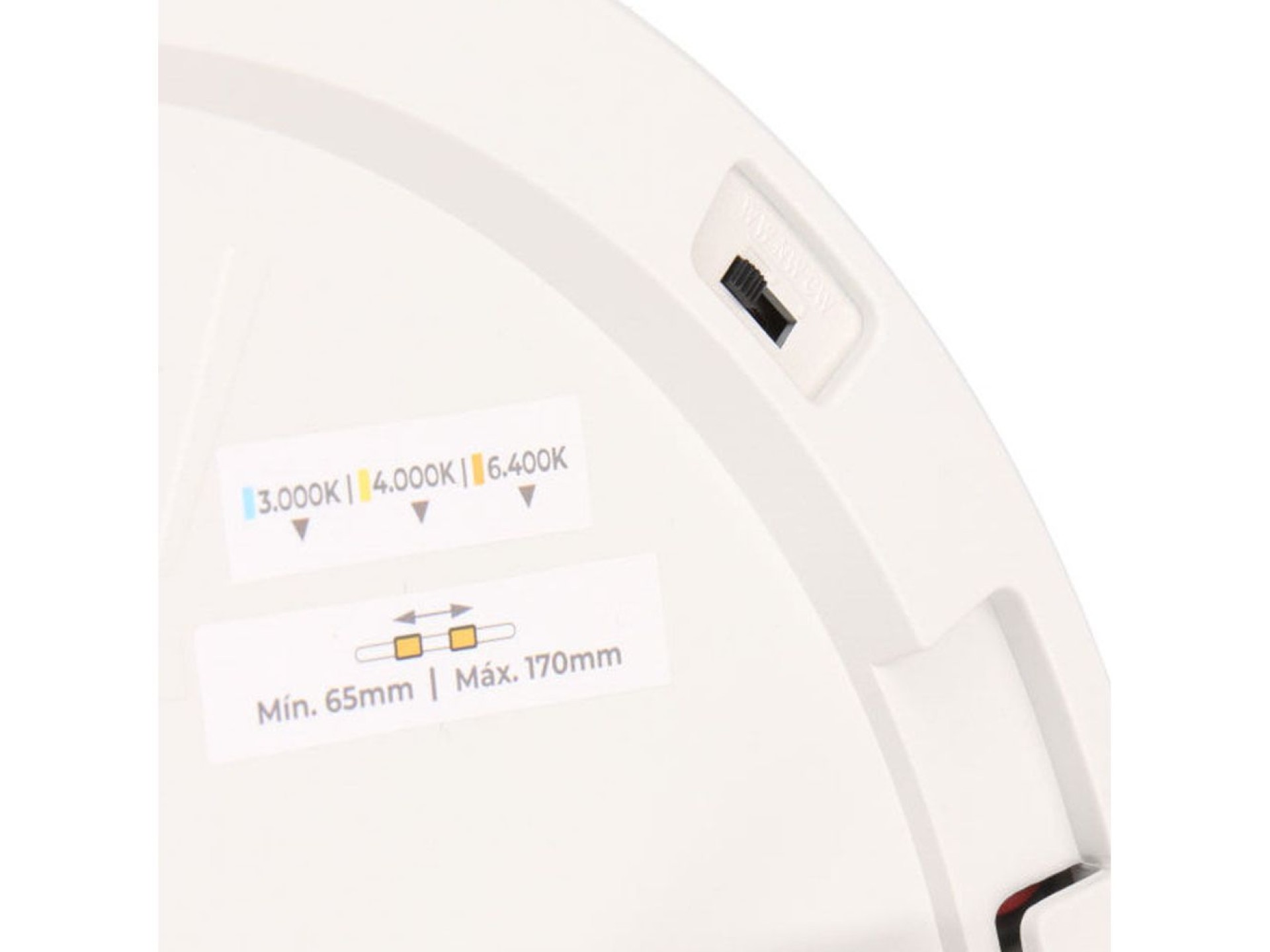 Downlight ajustável led superfície/embutir 20 w 2050 lm, moldura branca, 3cct, ø22,5 cm