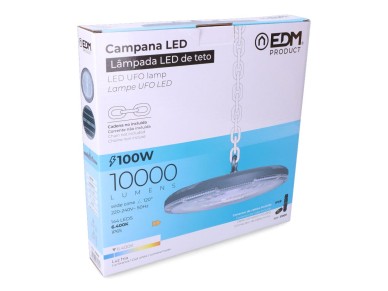 Campana led 100 w 6400 k 10000 lm ø26 x 4,5 cm Campana led 100 w 6400 k 10000 lm ø26 x 4,5 cm