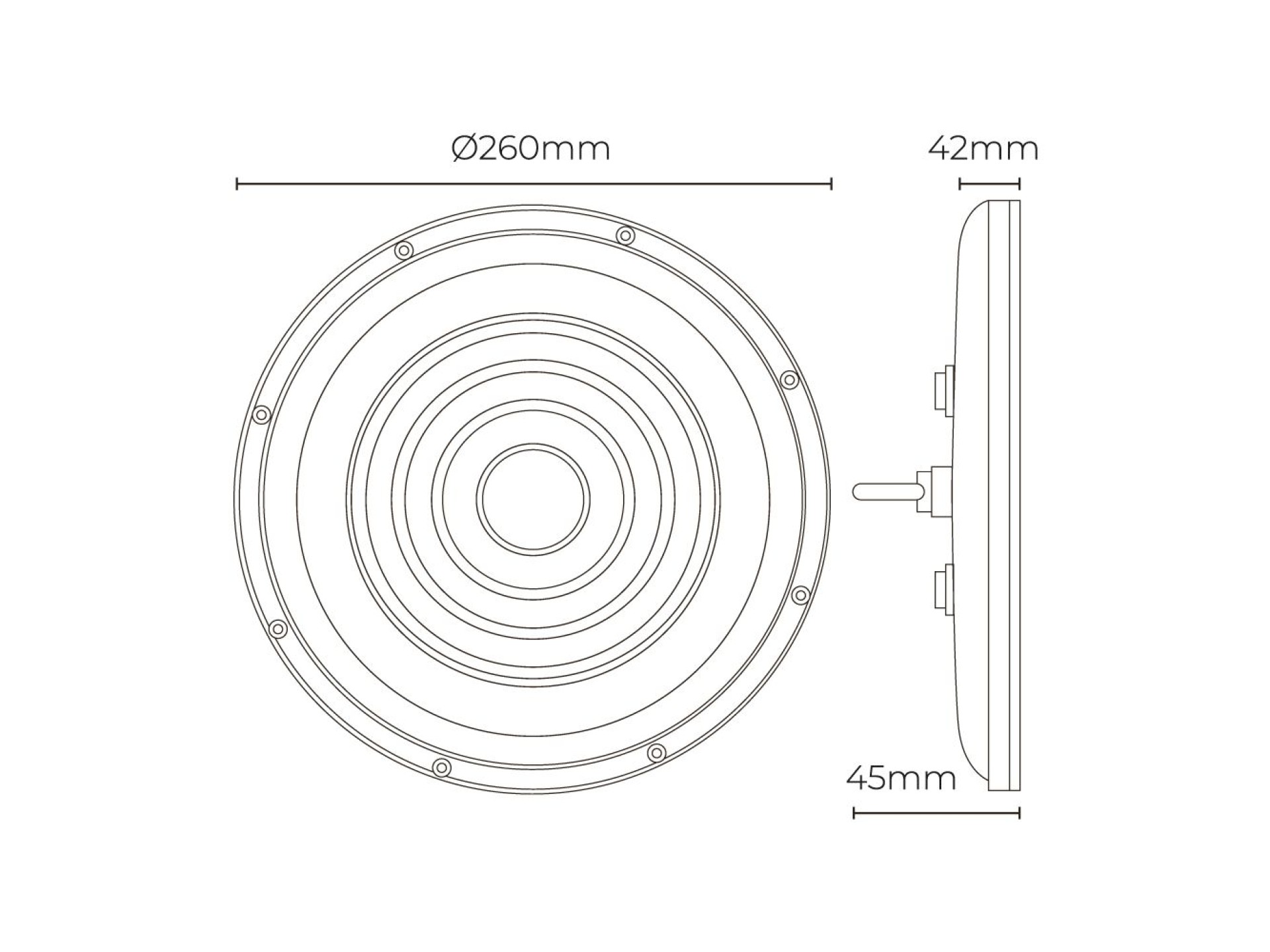 Foco led 100 w 6400 k 10000 lm ø26 x 4,5 cm