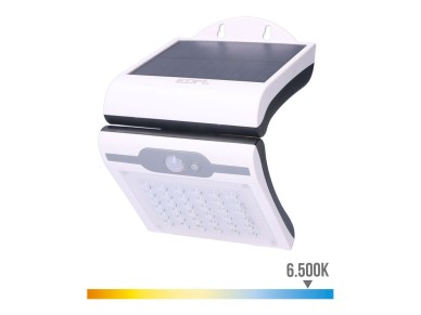 Solar wall ligh 2w 220lm 6,500k with sensor white color edm.