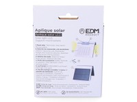 Candeeiro de parede solar 2w 220lm 6.500k com sensor cor branco edm Candeeiro de parede solar 2w 220lm 6.500k com sensor cor branco edm
